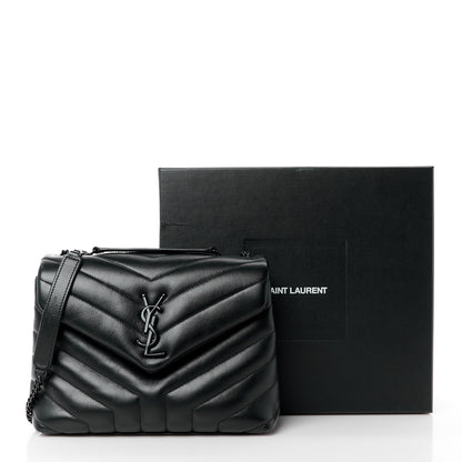Saint Laurent Calfskin Y Quilted Monogram Monochrome Small Loulou Chain Satchel Black 12 of 12