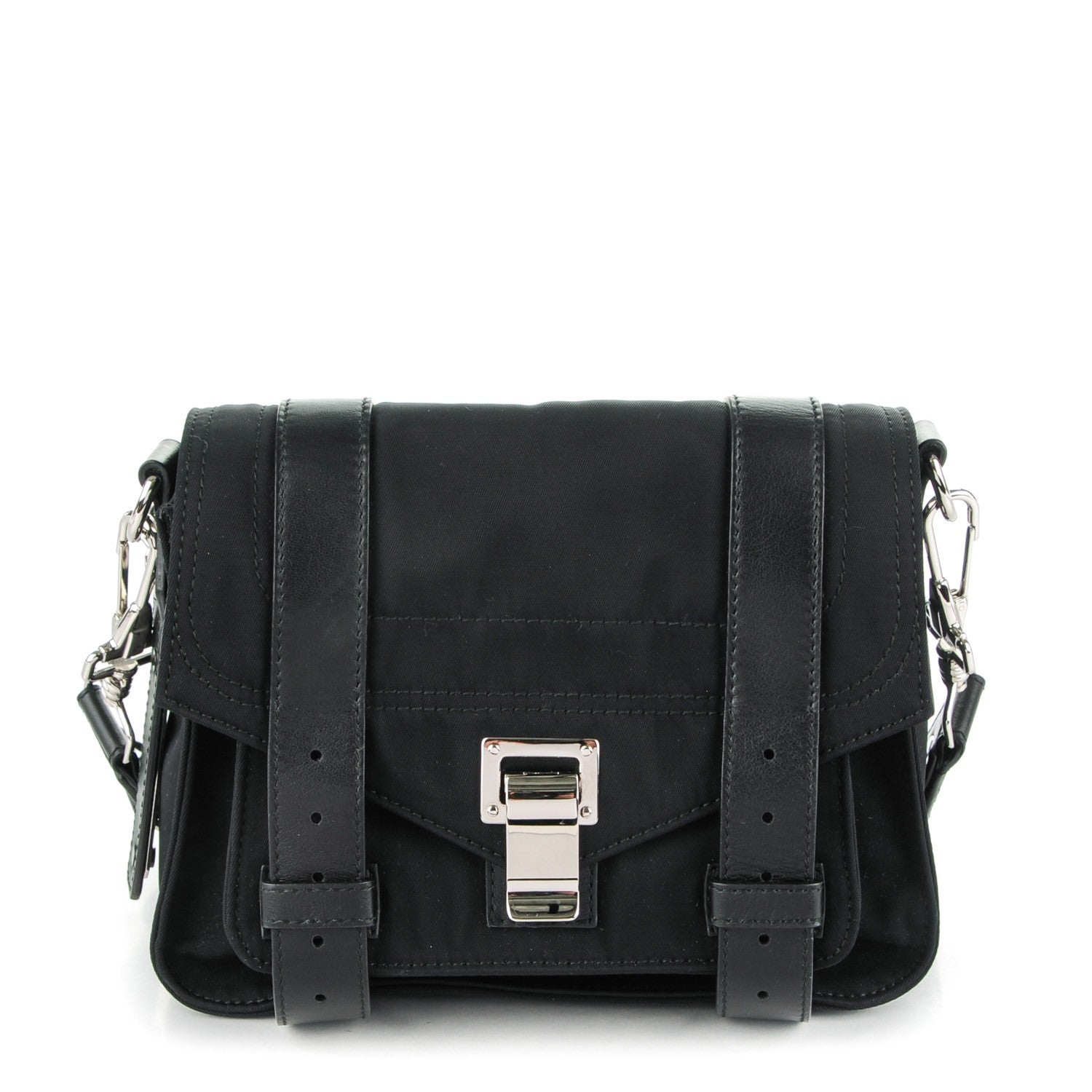 Proenza Schouler Nylon Calfskin PS1 Pouch Messenger Black 1 of 7