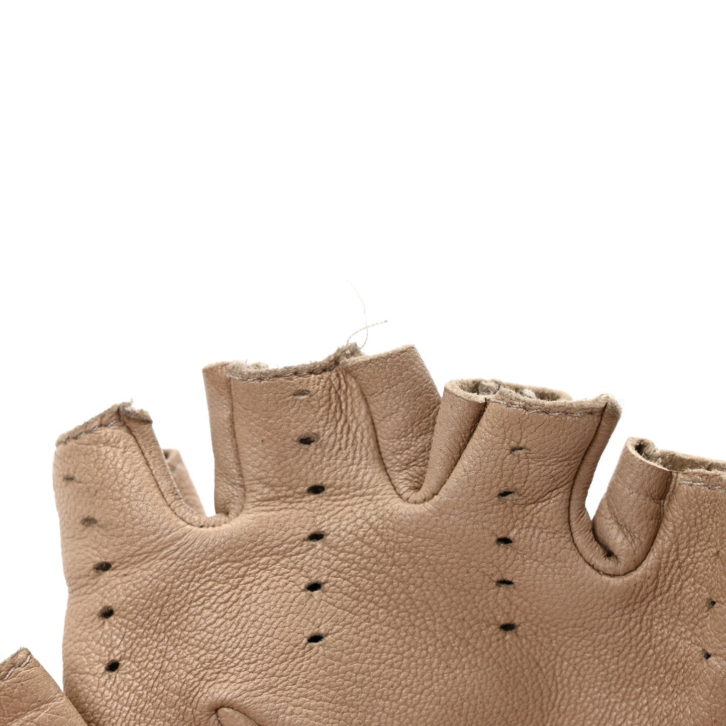 Lambskin Perforated Fingerless Gloves