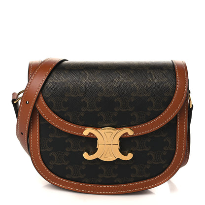 Celine Canvas Calfskin Triomphe Teen Besace Tan 1 of 7