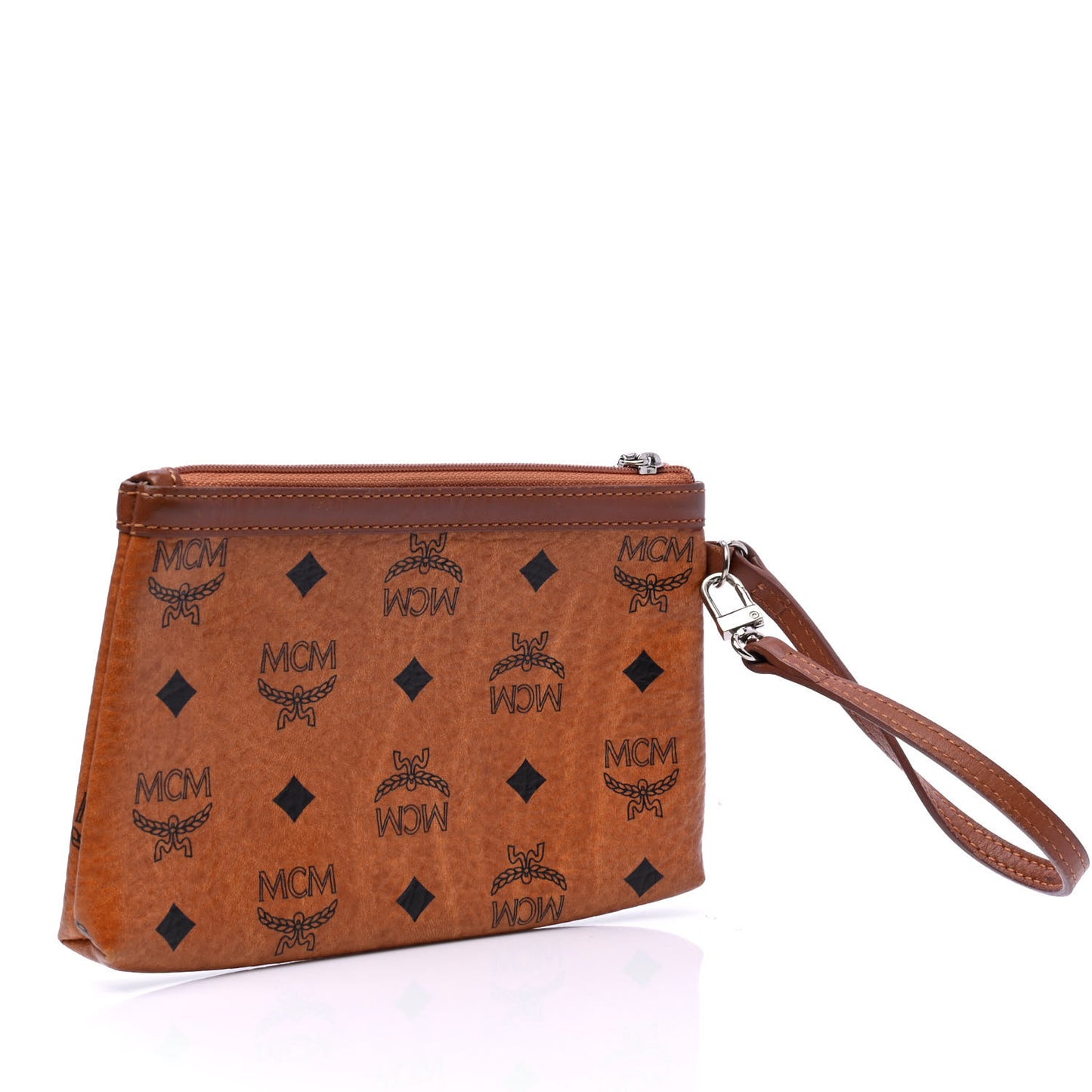 Visetos Wristlet Zip Pouch Cognac