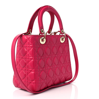 Christian Dior Lambskin Cannage Medium Lady Dior Fuchsia 2 of 8