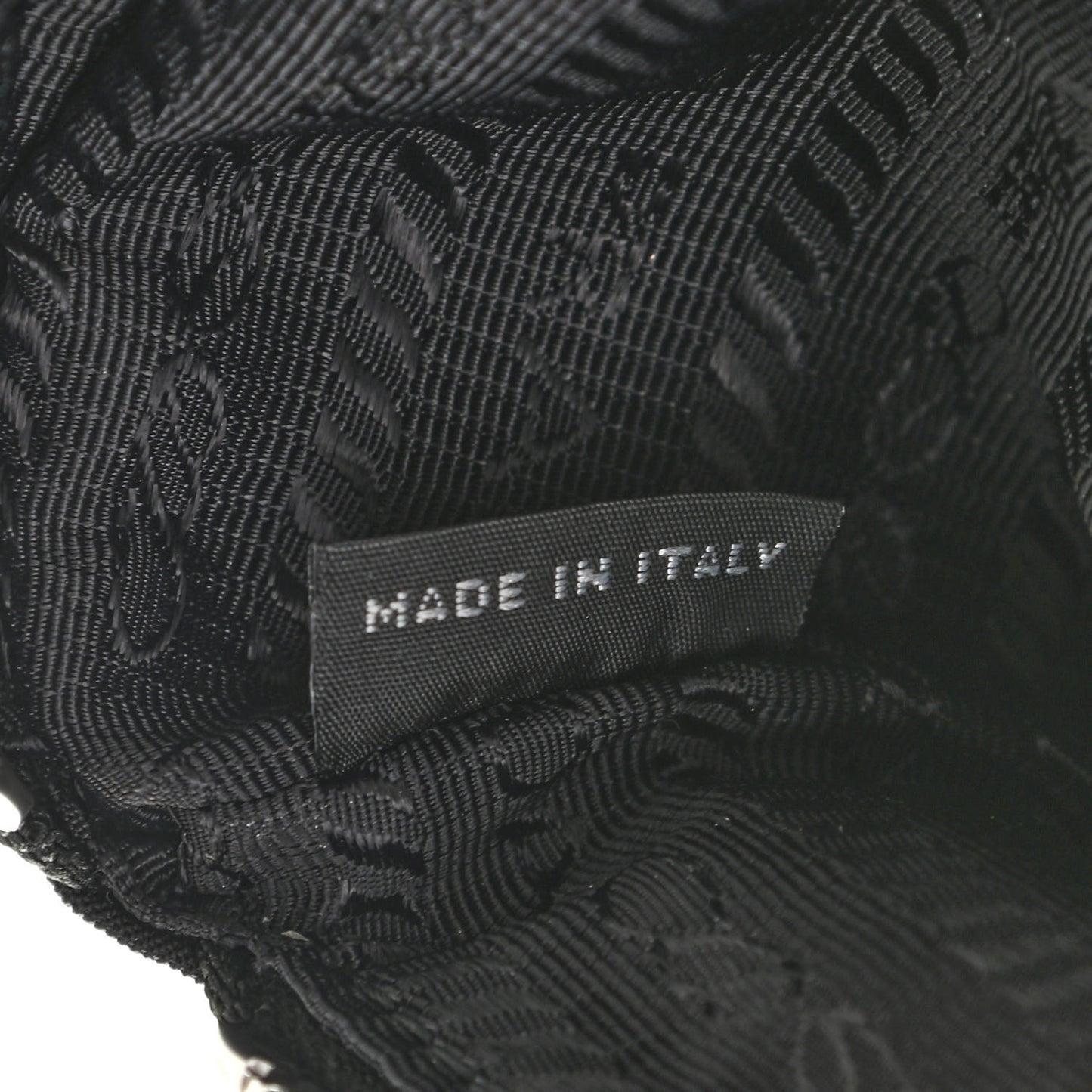 Re-Nylon Saffiano Metal Triangle Logo Mini Arm Pouch Black