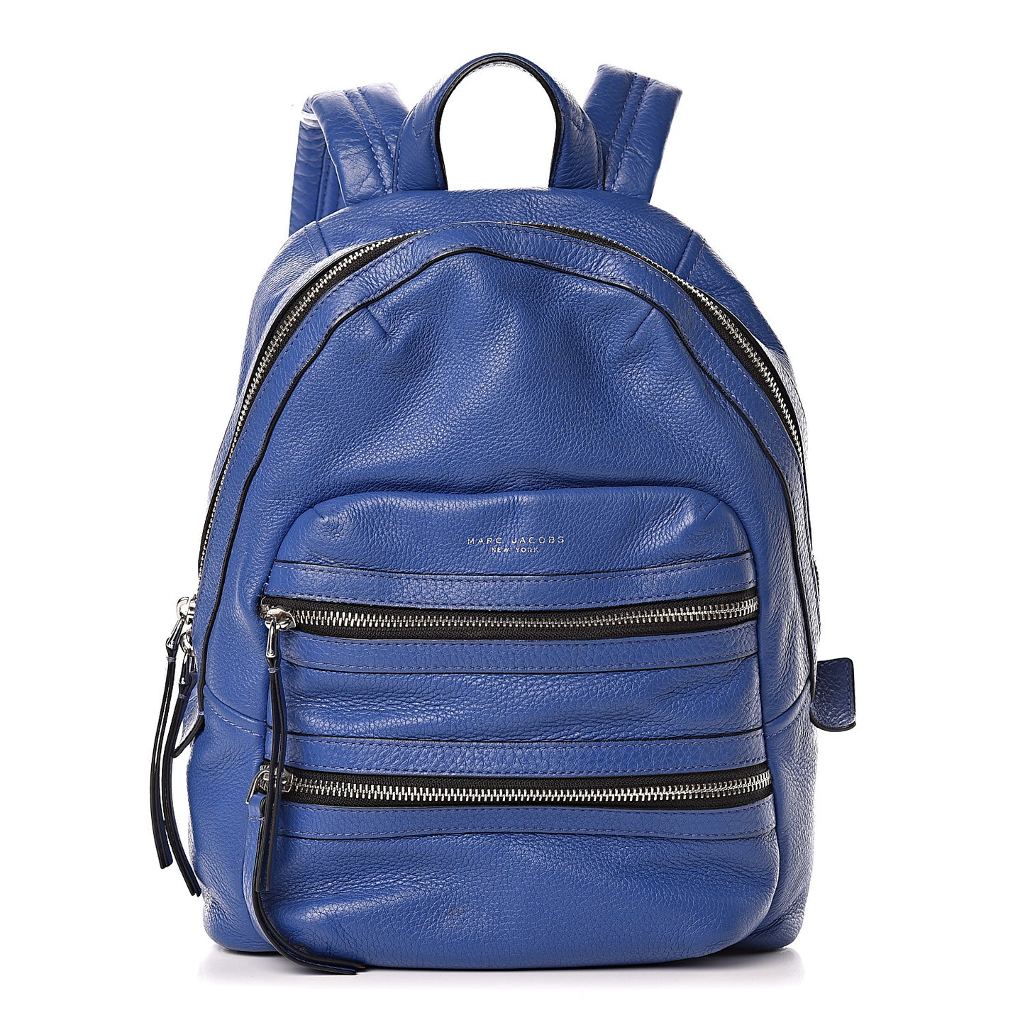 Pebbled Calfskin Biker Backpack Blue