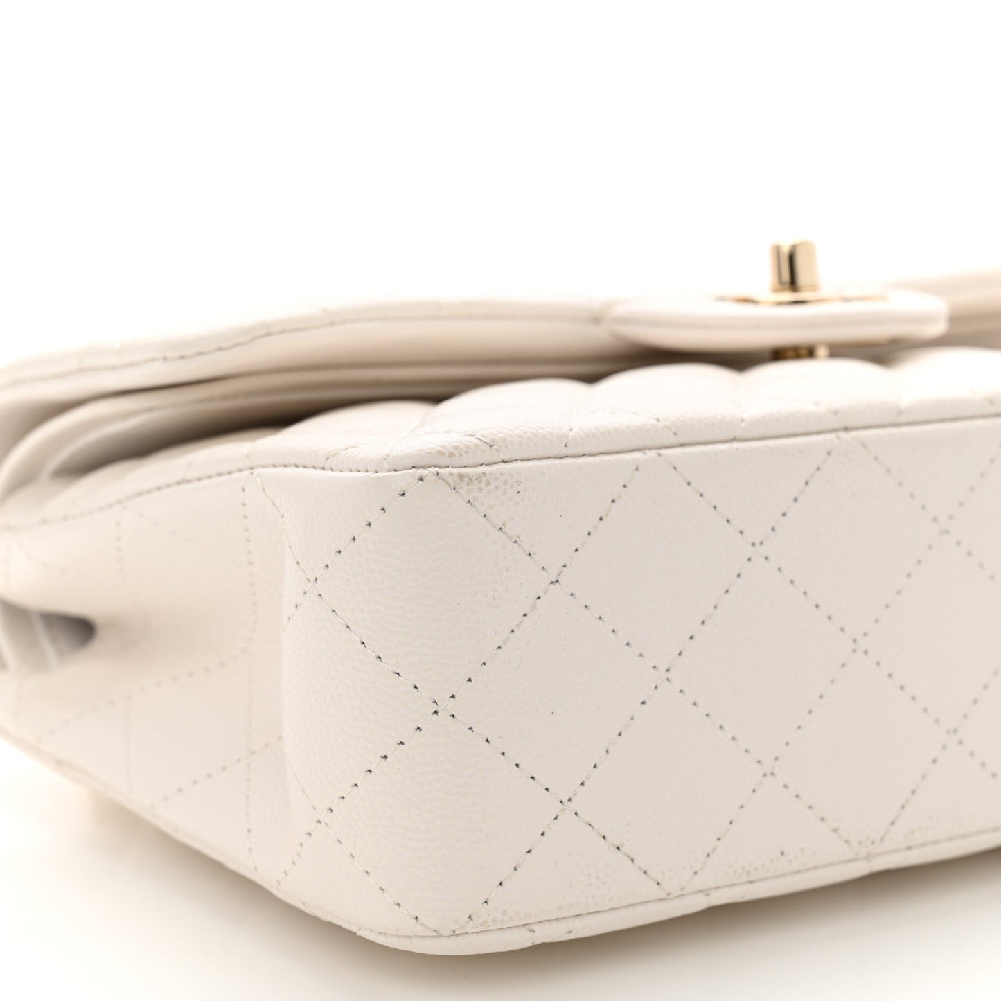 Caviar Quilted Small Double Flap White