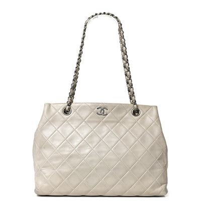 Chanel Lambskin Quilted CC Tote Grey 1 of 10