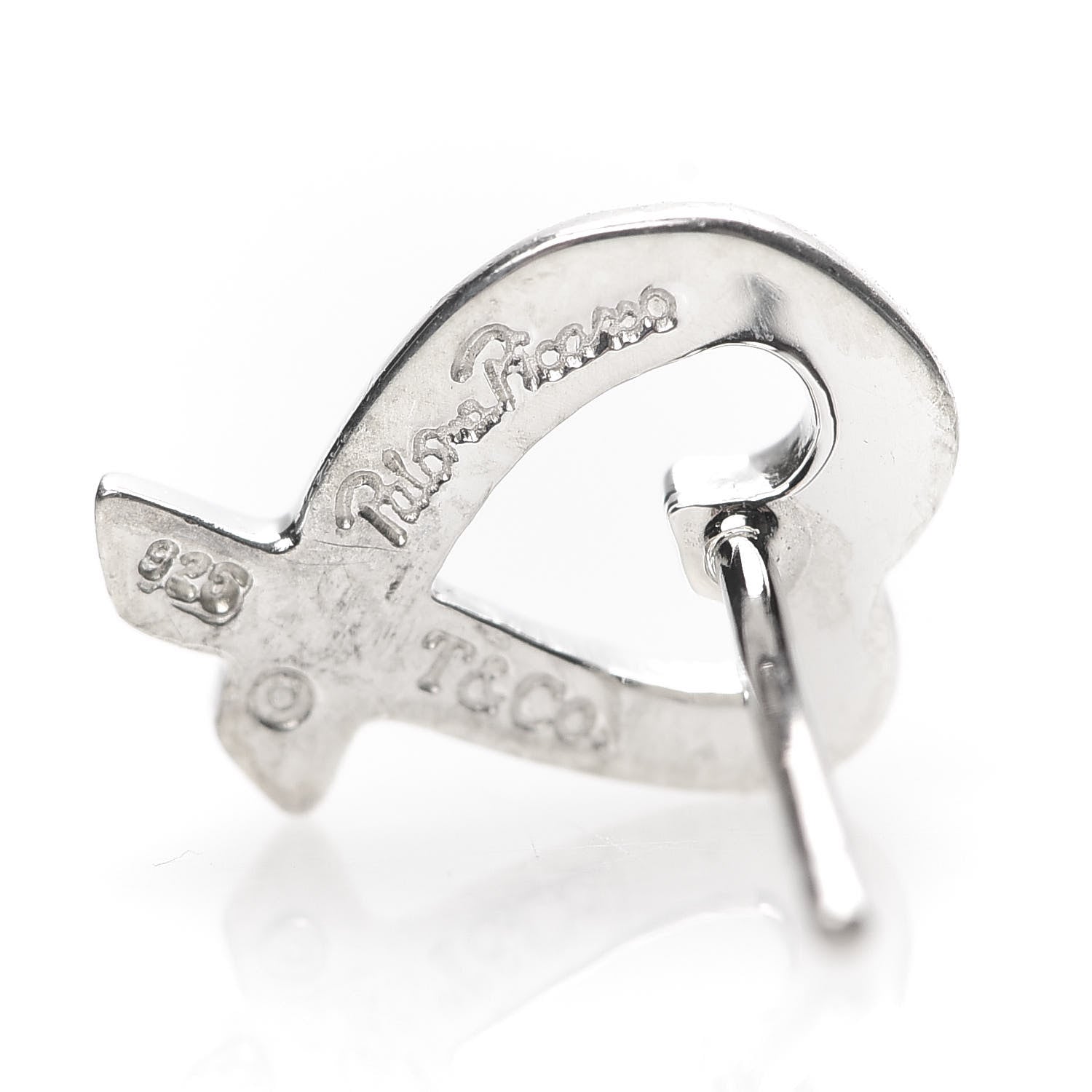 Tiffany Sterling Silver Mini Paloma Picasso Loving Heart Earrings 4 of 5