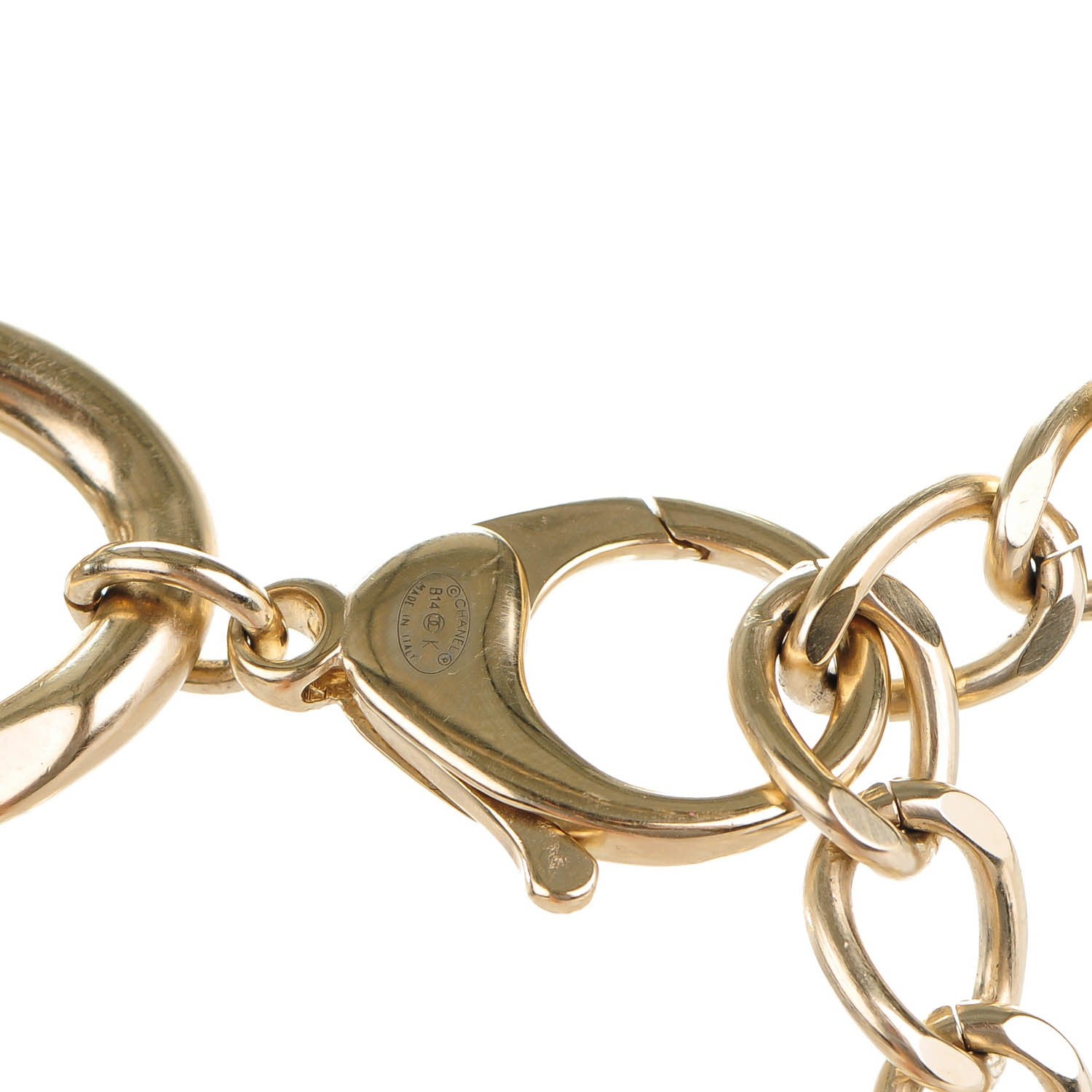 Chanel CC Oversized Padlock Necklace Gold Silver 3 of 4