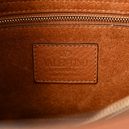 Valentino Garavani Pebbled Calfskin Small Rockstud Single Handle Flap Bag Light Cuir 6 of 9