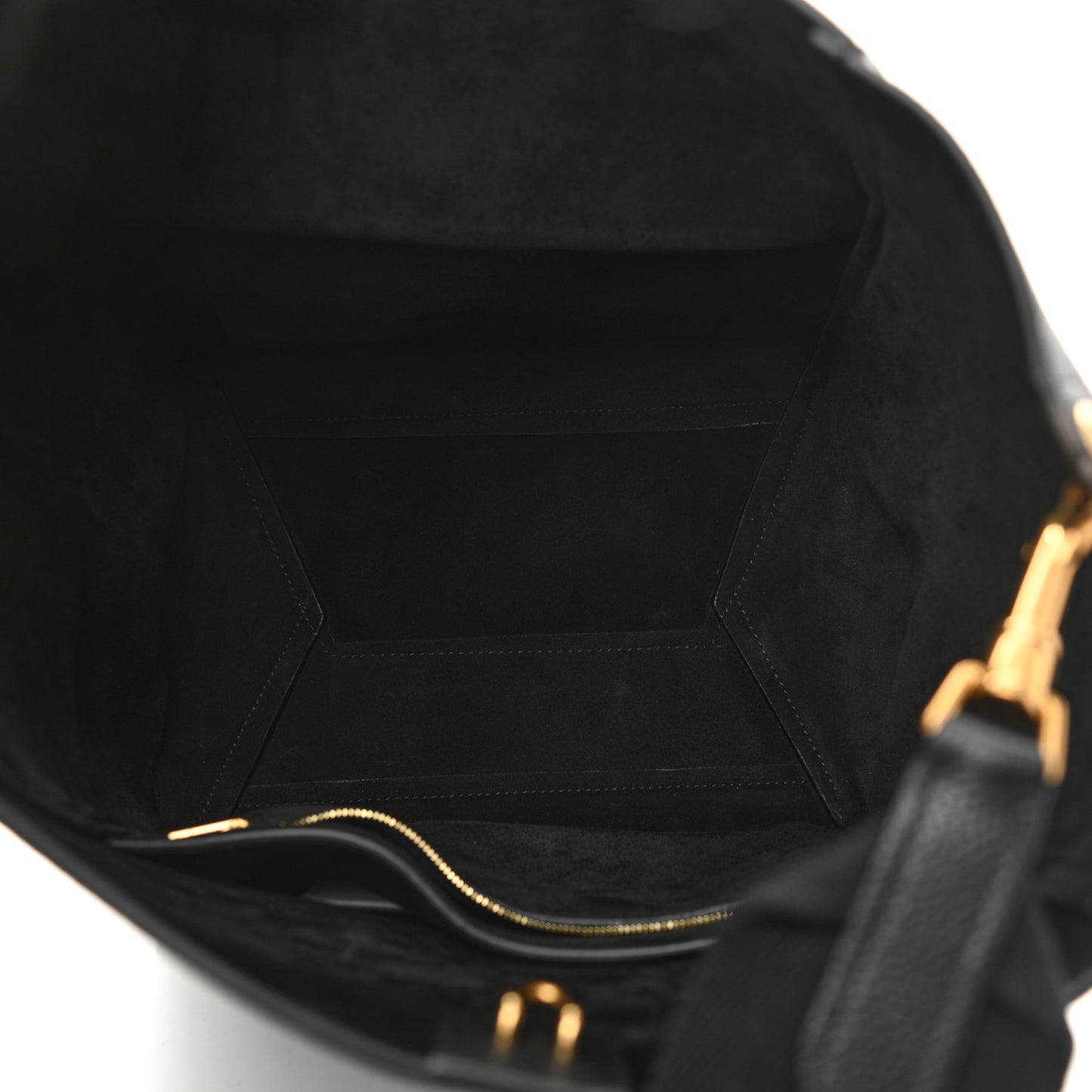 Soft Grained Calfskin Sangle Bucket Bag Black