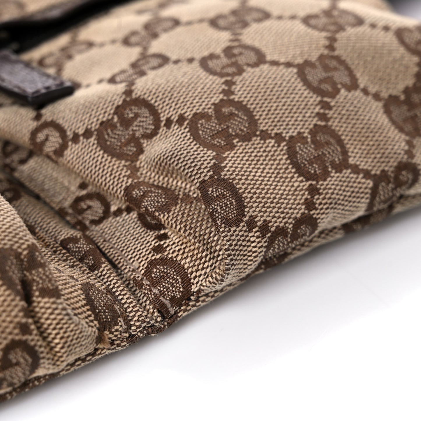 GG Monogram Web Double Pocket Belt Bag Dark Brown