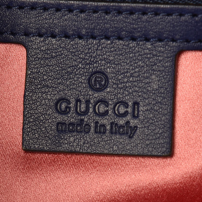 Gucci Velvet Matelasse Small GG Marmont Shoulder Bag Cobalt Blue 8 of 9