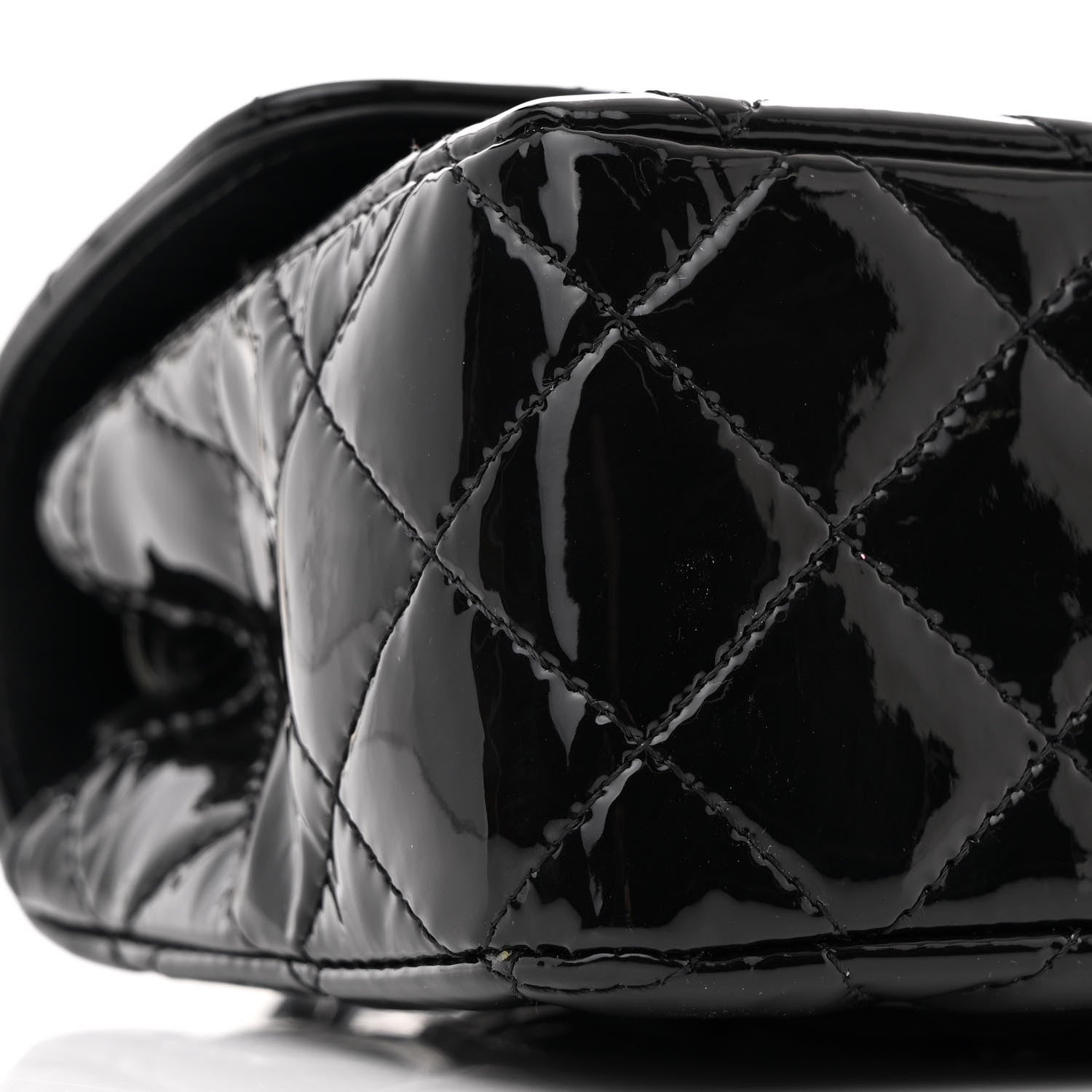 Chanel Patent Calfskin Quilted Mini Rectangular Flap So Black 9 of 11