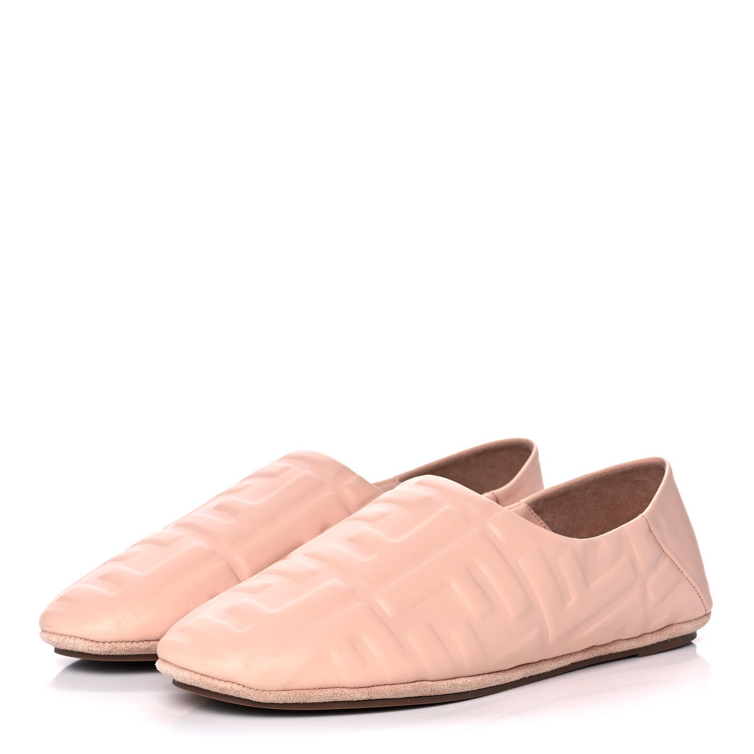 Fendi Nappa FF Embossed Slippers 37 Rosa Quarzo 3 of 10