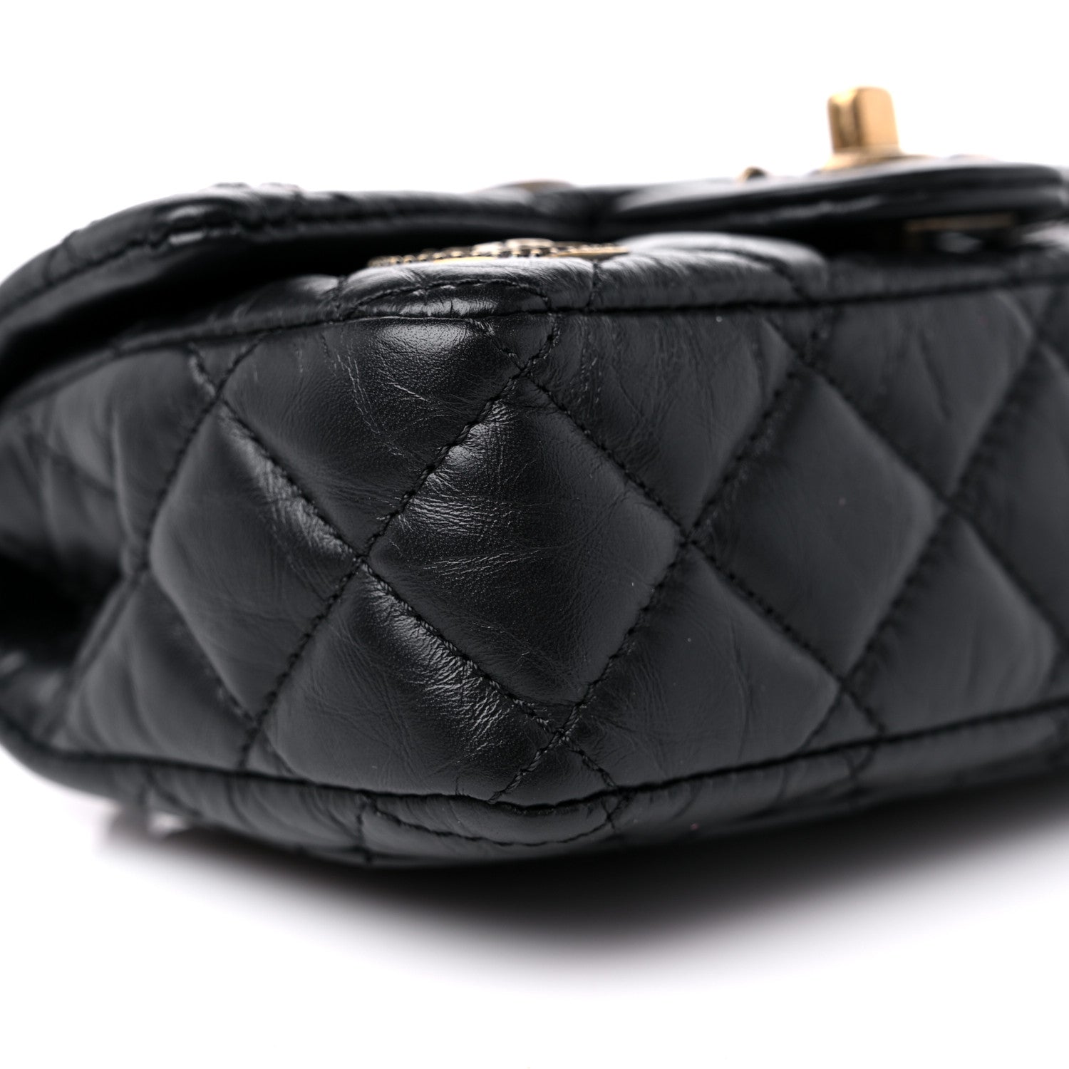 Chanel Aged Calfskin Quilted Extra Mini Medallion Flap Black 8 of 9
