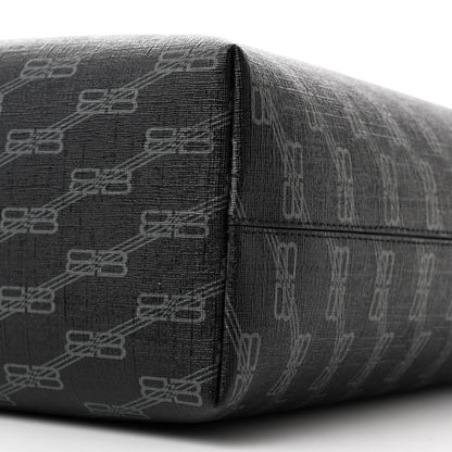 Balenciaga Coated Canvas BB Monogram Medium Signature East West Shopper Bag Black Grey 11 of 11