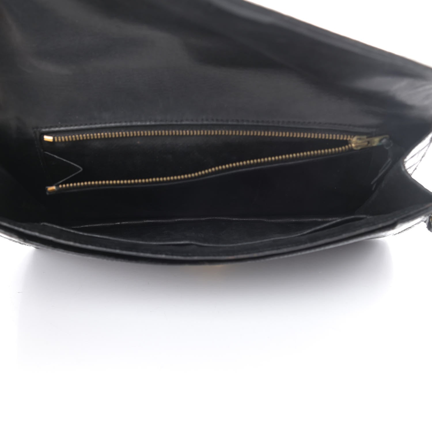 Hermes Shiny Porosus Crocodile Lydie Clutch Black 5 of 15