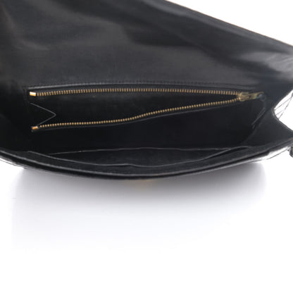 Hermes Shiny Porosus Crocodile Lydie Clutch Black 5 of 15