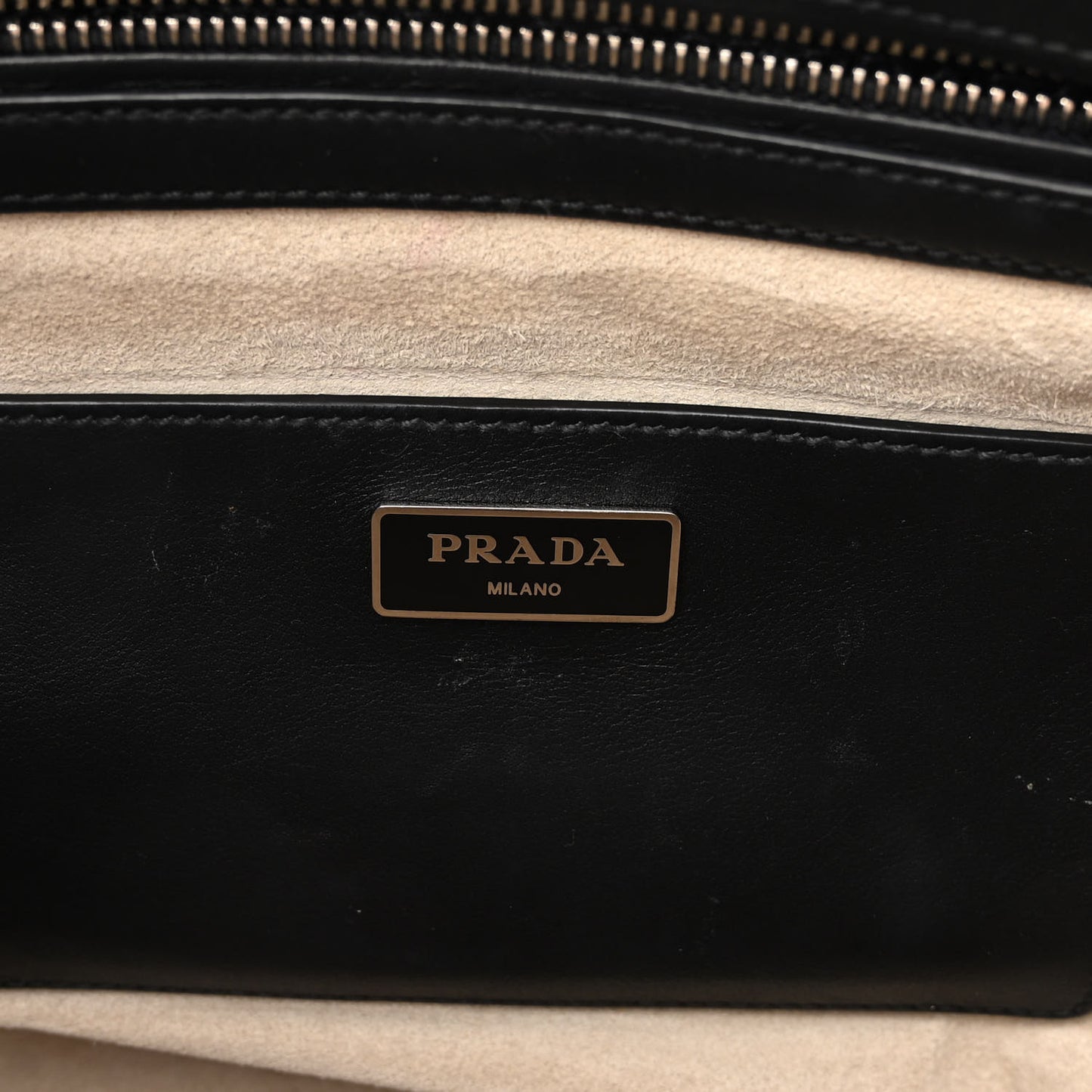 City Calf Small Hand Stitched Galleria Double Zip Tote Black