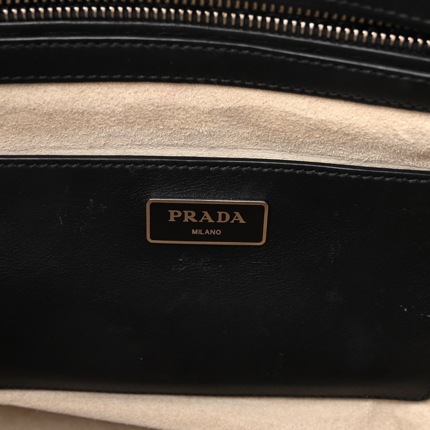 Prada City Calf Small Hand Stitched Galleria Double Zip Tote Black 5 of 11