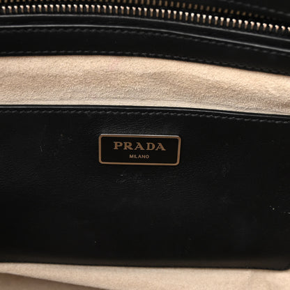 Prada City Calf Small Hand Stitched Galleria Double Zip Tote Black 5 of 11