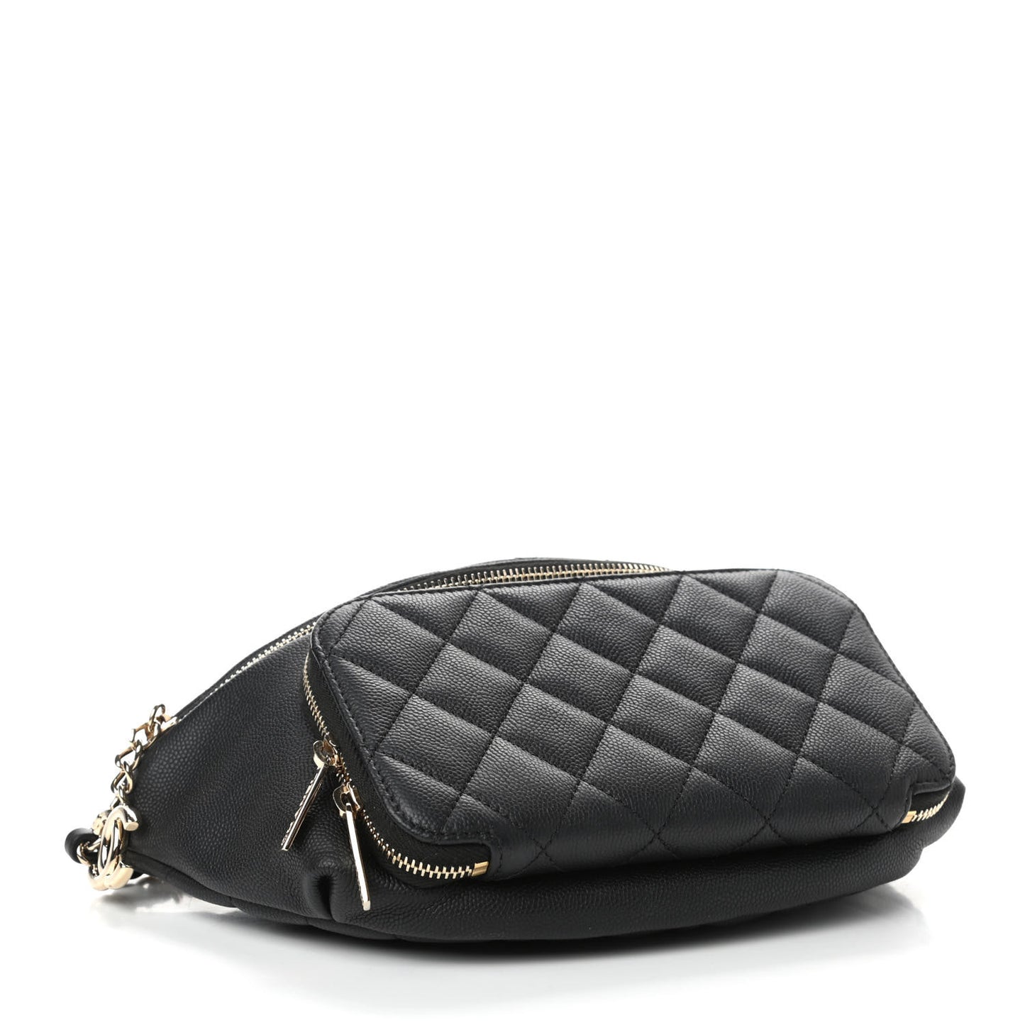 Caviar Quilted Business Affinity Waist Belt Bag Black