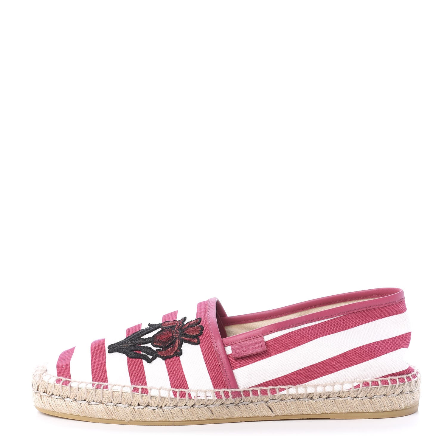 Gucci Canvas Striped Mens Alejandro Espadrilles 10.5 White Peonia Flower 1 of 9