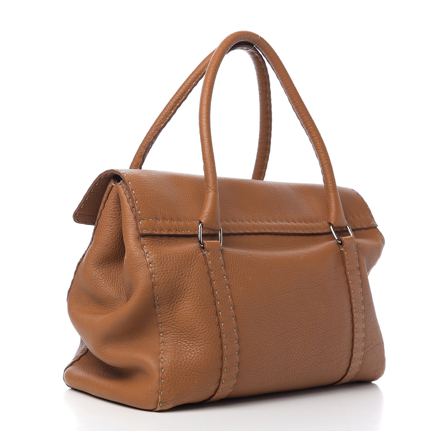 Fendi Cuoio Romano Selleria Medium Linda Satchel Saddler 2 of 12