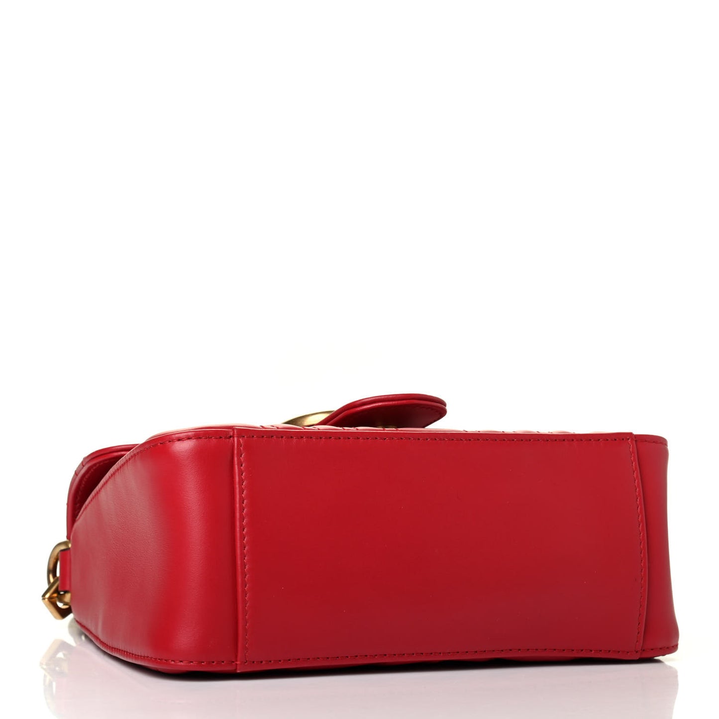 Calfskin Matelasse Mini GG Marmont Top Handle Shoulder Bag Hibiscus Red