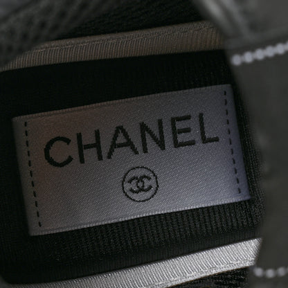 Chanel Mesh Suede Calfskin Fabric CC Womens Sneakers 37.5 Black 6 of 9