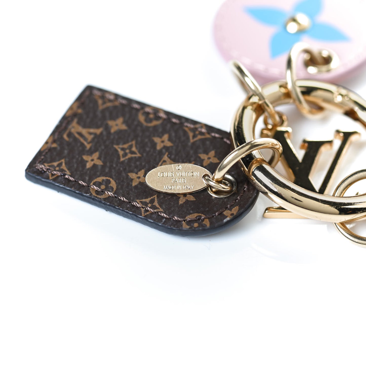 Monogram Fetish Lug Tag Bag Charm Brown