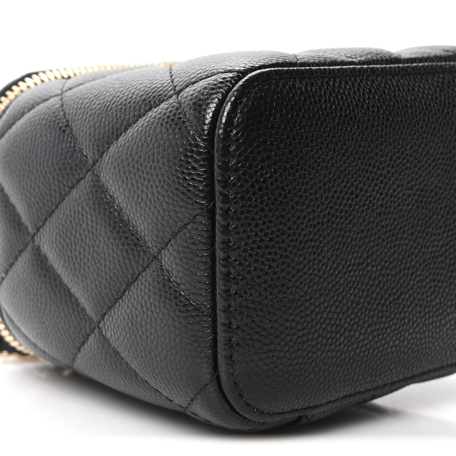 Chanel Caviar Quilted Mini Pearl On Top Vanity Case With Chain Black 9 of 10
