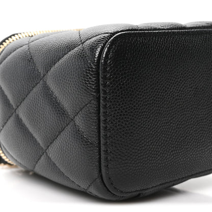 Chanel Caviar Quilted Mini Pearl On Top Vanity Case With Chain Black 9 of 10