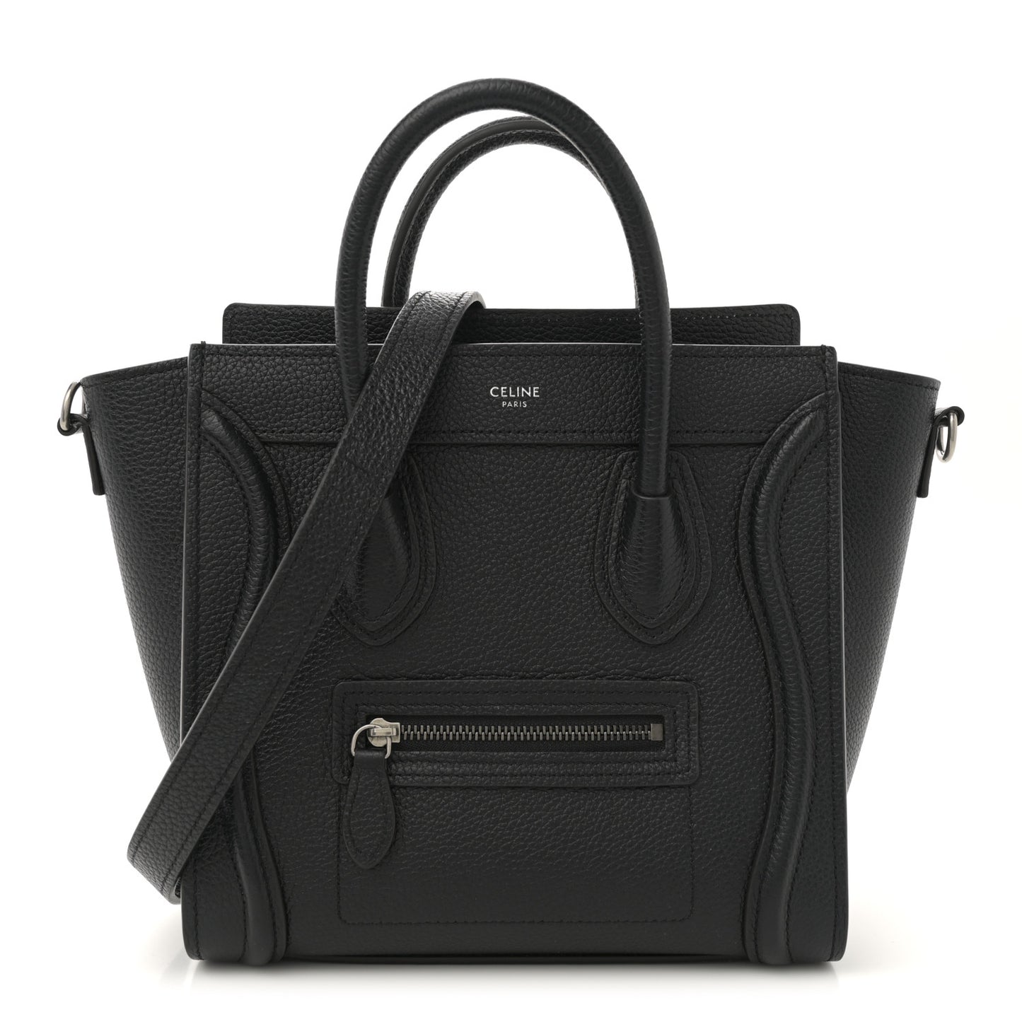 Drummed Calfskin Nano Luggage Black