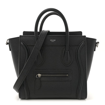 Celine Drummed Calfskin Nano Luggage Black 1 of 12