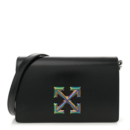 Off-White Calfskin Jitney 0.5 Crossbody Bag Black 1 of 14