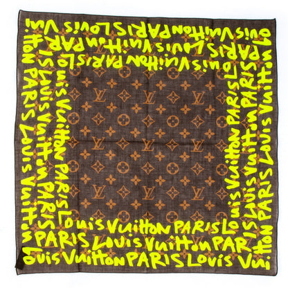 Louis Vuitton Cotton Graffiti Bandana Green 2 of 4