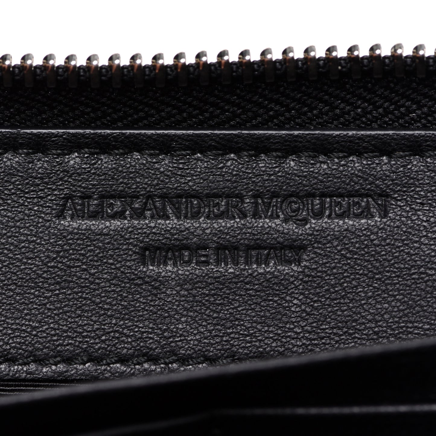 Calfskin Lizard Embossed Skull Continental Zip Wallet Black