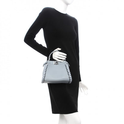 Fendi Nappa Lace Up Mini Peekaboo Iconic Satchel Azzurro Polvere 3 of 8
