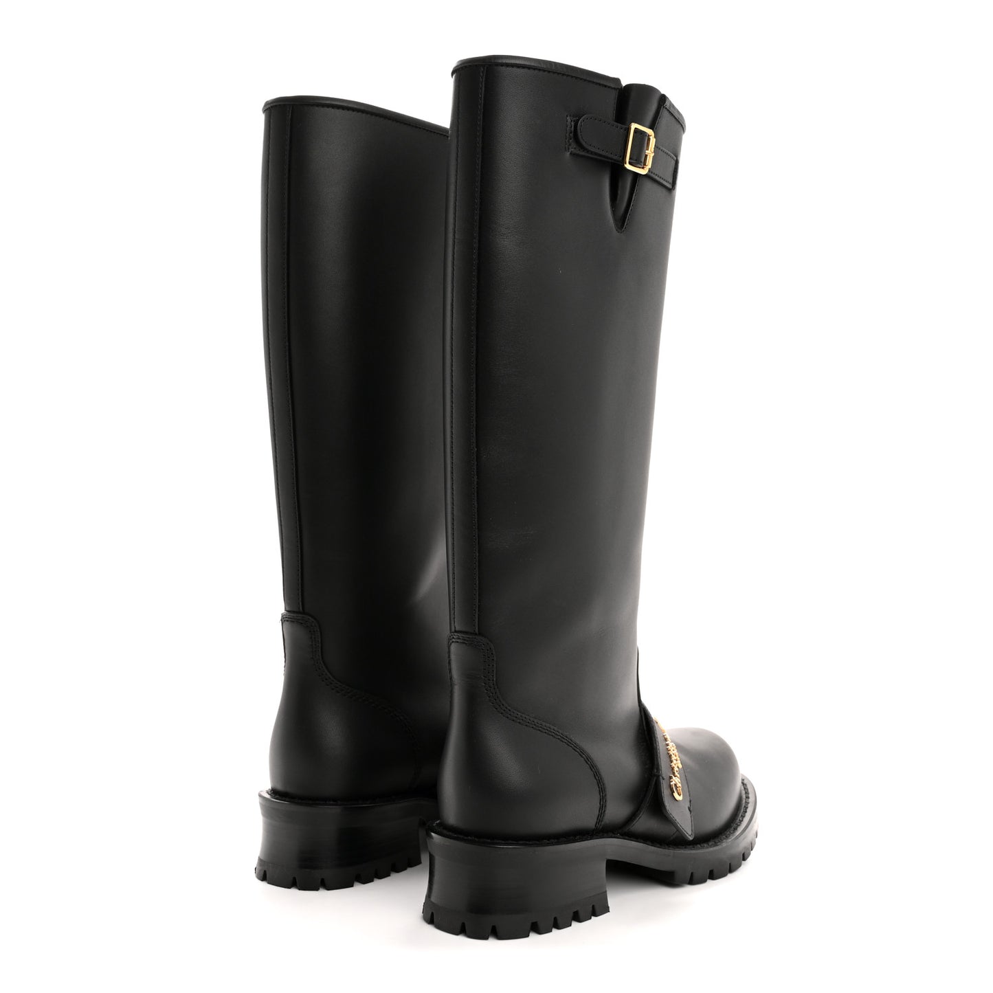 Calfskin D-Quest Tall Boots 35.5 Black