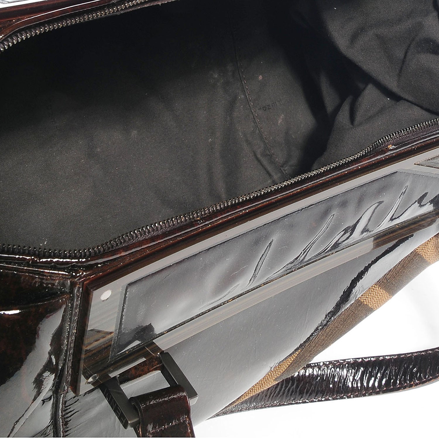 Fendi Patent Zucca To You Satchel Tobacco 5 of 8