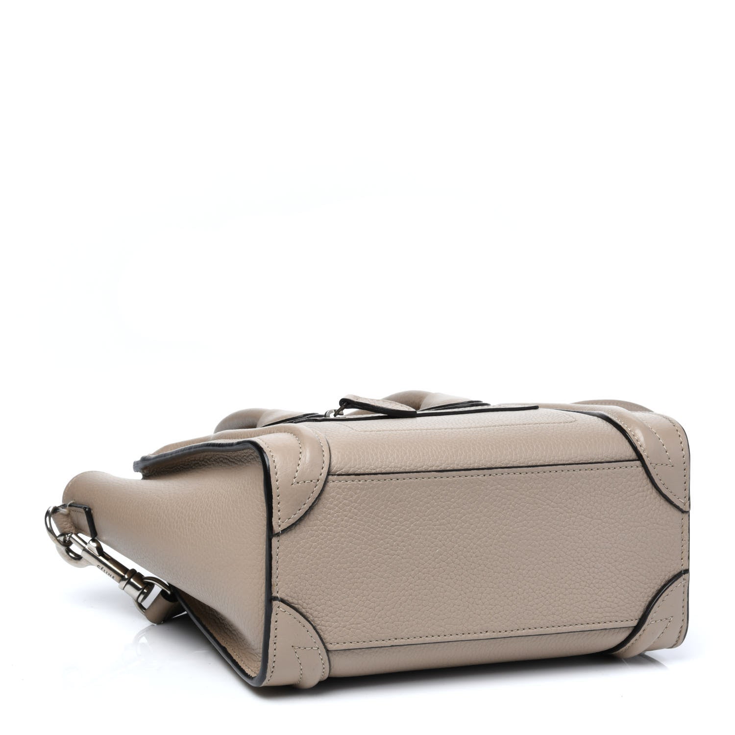 Celine Drummed Calfskin Nano Luggage Dune 4 of 9