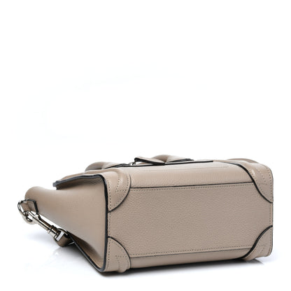 Celine Drummed Calfskin Nano Luggage Dune 4 of 9