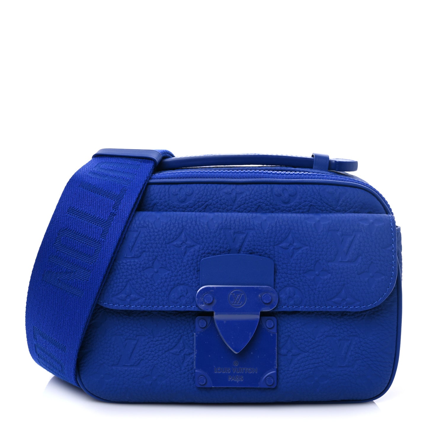Taurillon Monogram S Lock Messenger Blue
