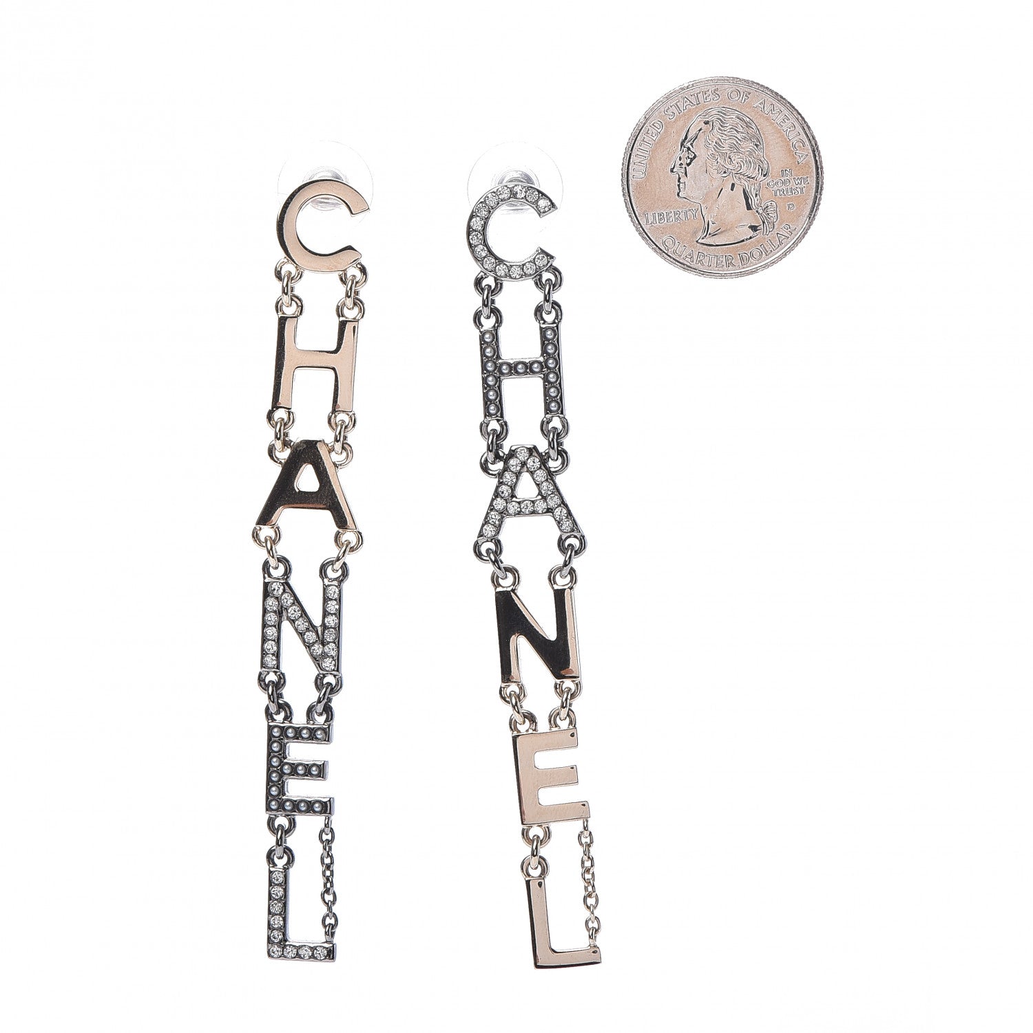Chanel Crystal Pearl Chanel Bright Young Things Earrings Gold Ruthenium 2 of 5