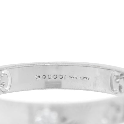 Gucci 18K White Gold Diamond Icon Heart Band Ring 54 7 4 of 4