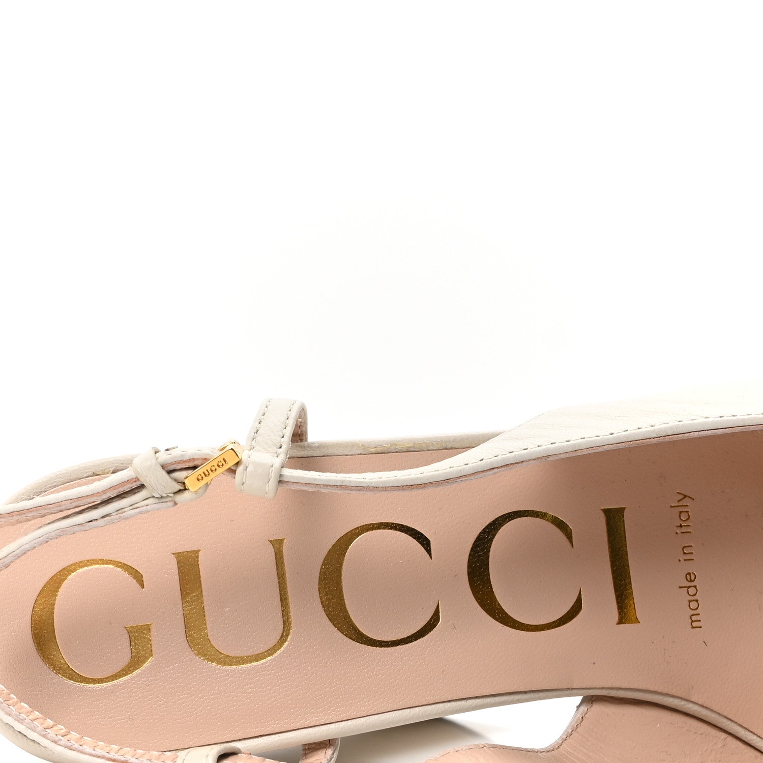 Gucci Nappa Horsebit Platform 35/120mm Slingback Pumps 36 New Mystic White 8 of 8
