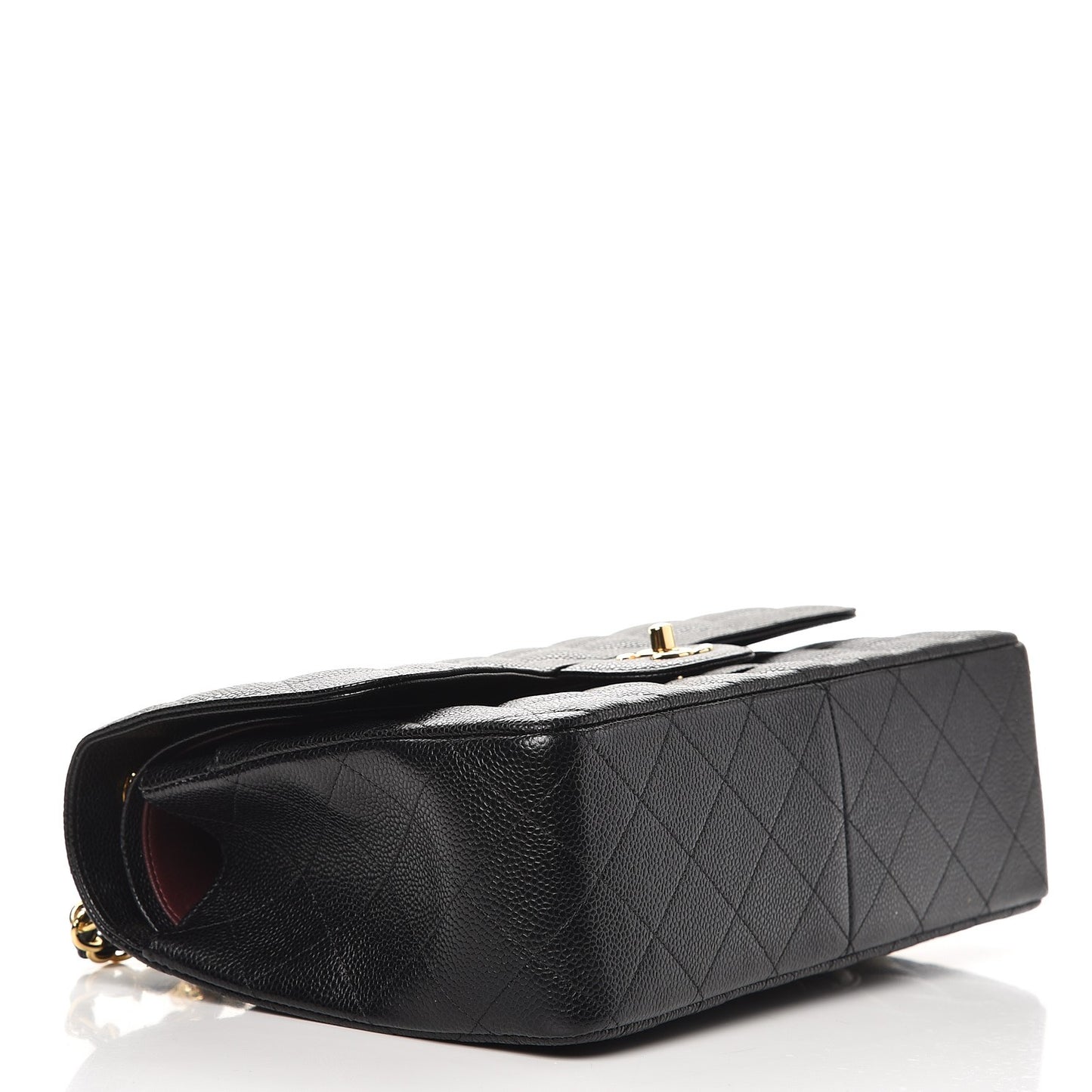 Caviar Quilted Jumbo Double Flap Black