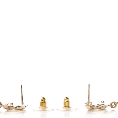 Chanel Pearl CC Heart Drop Earrings Gold 3 of 4