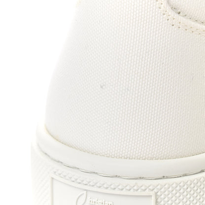 Christian Louboutin Toile Calfskin Simplerui Flat Sneakers 38.5 White 9 of 10
